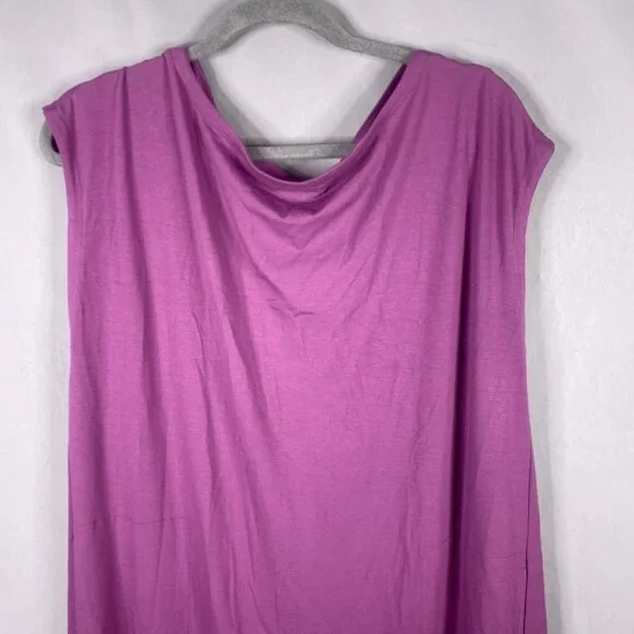 Eileen Fisher Dress Womens Large Purple Curan Bateau Jersey Shift Pockets - Picture 7 of 11